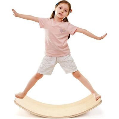 Costway Hölzernes Balance-Brett Waldorf Board für Kinder 90 x 39 x 19,5 cm Natur Costway Hölzernes Balance-Brett Waldorf Board für Kinder 90 x 39 x 19,5 cm Natur