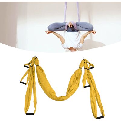 JUTE Indoor-hängematte Für Aerial Yoga, Yogaschaukel, Fitness-hängematte, Outdoor-fallschirmstoff, Anti-schwerkraft-gelb JUTE Indoor-hängematte Für Aerial Yoga, Yogaschaukel, Fitness-hängematte, Outdoor-fallschirmstoff, Anti-schwerkraft-gelb