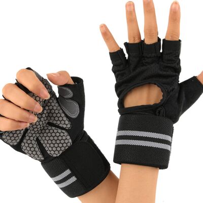 NO BRAND Gewichtheberhandschuhe Mit Handgelenkstütze, Fitness-handgelenkbänder, Schwarz - M NO BRAND Gewichtheberhandschuhe Mit Handgelenkstütze, Fitness-handgelenkbänder, Schwarz - M