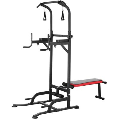 LIFERUN Power Tower Multifunktional Mit Klappbarem Hantelbank, Dip Station Klimmzugstange, Krafttraining Ganzköpertraining Heimfitness, Inkl. Trainingsbänder, Ladekapazität Bis Zu 200kg LIFERUN Power Tower Multifunktional Mit Klappbarem Hantelbank, Dip Station Klimmzugstange, Krafttraining Ganzköpertraining Heimfitness, Inkl. Trainingsbänder, Ladekapazität Bis Zu 200kg