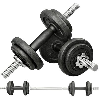 OEM Hantelset 2-in-1 Kurzhanteln Langhanteln Verstellbar Bis 20 Kg Mit Rutschfestem Griff Für Krafttraining Zuhause Grau OEM Hantelset 2-in-1 Kurzhanteln Langhanteln Verstellbar Bis 20 Kg Mit Rutschfestem Griff Für Krafttraining Zuhause Grau