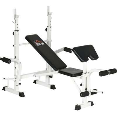KELLANY Trainingsbank Hantelbank Mit Beinpresse Hantelablage Armauflage Für Effektives Gewichtstraining Schwarz Weiß KELLANY Trainingsbank Hantelbank Mit Beinpresse Hantelablage Armauflage Für Effektives Gewichtstraining Schwarz Weiß