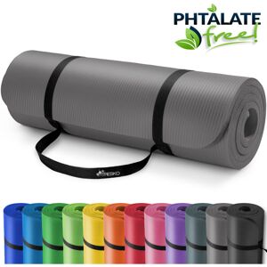 Tresko - Yogamatte Fitnessmatte Gymnastikmatte Pilates Grau 190x100x1,5cm