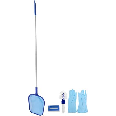 HEAT Poolreinigungsausrüstung: Laubkescher Mit Griff, Schwammbürste, Handschuhe, Komplettes Zubehör. HEAT Poolreinigungsausrüstung: Laubkescher Mit Griff, Schwammbürste, Handschuhe, Komplettes Zubehör.
