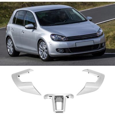 HEAT 3-teiliges Set Chrom-lenkradzierleisten-aufkleber, Kompatibel Mit Golf 6/mk6 HEAT 3-teiliges Set Chrom-lenkradzierleisten-aufkleber, Kompatibel Mit Golf 6/mk6