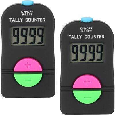 Ersandy - Digitaler Handzähler, 2 Stück, Digitaler Golf-sportzähler, Elektronischer Manueller Add-subtraktions-clicker, Kleiner Digitaler Golf-sportzähler, Mit Trageband, 0–9999 Ersandy - Digitaler Handzähler, 2 Stück, Digitaler Golf-sportzähler, Elektronischer Manueller Add-subtraktions-clicker, Kleiner Digitaler Golf-sportzähler, Mit Trageband, 0–9999