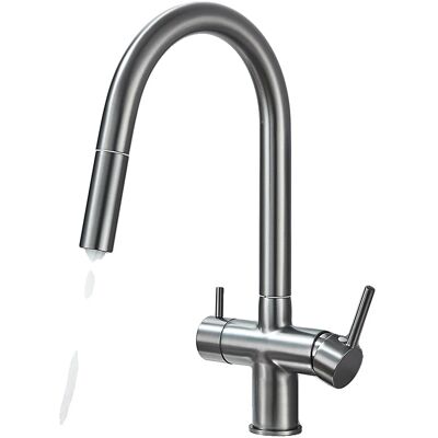 OEM Küchenarmatur Für Gereinigtes Wasser, Zwei Griffe, Aufsatzmontage, Keramikventil, Grau OEM Küchenarmatur Für Gereinigtes Wasser, Zwei Griffe, Aufsatzmontage, Keramikventil, Grau