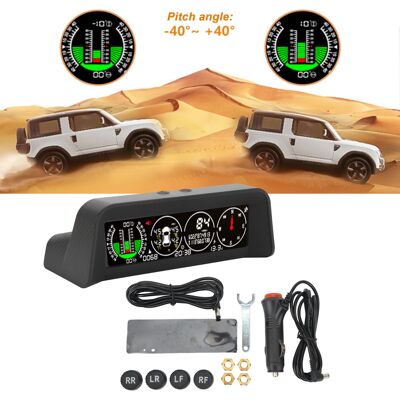 JUTE Integriertes Head-up-display (hud), Reifendruckkontrollsystem, Geländefahrzeug-neigungsanzeige, Höhenmesser, Integrierter Kompass (x91pro-obd-version) JUTE Integriertes Head-up-display (hud), Reifendruckkontrollsystem, Geländefahrzeug-neigungsanzeige, Höhenmesser, Integrierter Kompass (x91pro-obd-version)