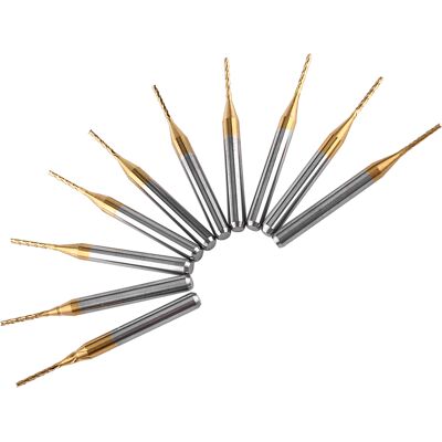 JUTE Leiterplattenschneider, Titanbeschichtete, Raue Oberfläche, Schaftdurchmesser 3,175 Mm, Schnittdurchmesser 1,0 Mm, 10 Stück Pro Packung. JUTE Leiterplattenschneider, Titanbeschichtete, Raue Oberfläche, Schaftdurchmesser 3,175 Mm, Schnittdurchmesser 1,0 Mm, 10 Stück Pro Packung.