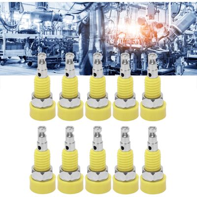 JUTE J.40002 Vergoldeter 2-mm-bananenstecker Aus Reinem Kupfer, Pfeifklemmenblock, Kleine Baugröße, 10er-packung, Gelb JUTE J.40002 Vergoldeter 2-mm-bananenstecker Aus Reinem Kupfer, Pfeifklemmenblock, Kleine Baugröße, 10er-packung, Gelb