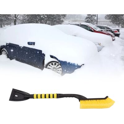 JUTE Abnehmbarer Autoschneepflug, Winterfenster-enteisungs- Und Reinigungswerkzeug, 2-in-1 Bürste Und Schneepflug, Gelb Und Schwarz. JUTE Abnehmbarer Autoschneepflug, Winterfenster-enteisungs- Und Reinigungswerkzeug, 2-in-1 Bürste Und Schneepflug, Gelb Und Schwarz.