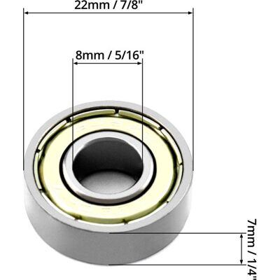 OEM 20 Stück 608zz Kugellager Doppelt Abgedichtete Miniatur-rillenkugellager Aus Metall Für Skateboards Scooter Und Inlineskates 8 Mm X 22 Mm X 7 Mm OEM 20 Stück 608zz Kugellager Doppelt Abgedichtete Miniatur-rillenkugellager Aus Metall Für Skateboards Scooter Und Inlineskates 8 Mm X 22 Mm X 7 Mm