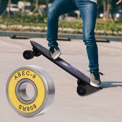 HEAT 8-teiliges Skateboard-scooter-kugellager-set Mit 608 Kugellagern (gelb, 9 Stück) HEAT 8-teiliges Skateboard-scooter-kugellager-set Mit 608 Kugellagern (gelb, 9 Stück)
