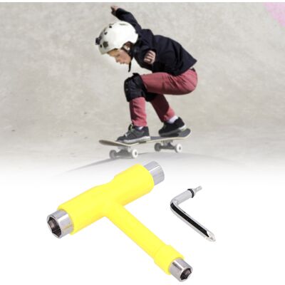 JUTE T-werkzeug Für Skateboards, Professioneller Multifunktions-inbusschlüssel (gelb) JUTE T-werkzeug Für Skateboards, Professioneller Multifunktions-inbusschlüssel (gelb)