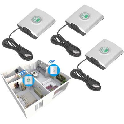 JUTE Drahtlose Gegensprechanlage Mit Großer Reichweite, 3-teilige Türklingel Für Den Innenbereich, Ideal Für Ferngespräche Zu Hause Und Im Büro, Laute Und Klare Sprachübertragung, Haussicherheit, Silberfar JUTE Drahtlose Gegensprechanlage Mit Großer Reichweite, 3-teilige Türklingel Für Den Innenbereich, Ideal Für Ferngespräche Zu Hause Und Im Büro, Laute Und Klare Sprachübertragung, Haussicherheit, Silberfar