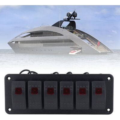 JUTE Kombiniertes Bedienfeld Für Wohnmobile, Boote Und Yachten, 6-positionen-bedienfeld, Rot JUTE Kombiniertes Bedienfeld Für Wohnmobile, Boote Und Yachten, 6-positionen-bedienfeld, Rot