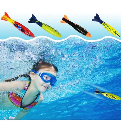 HEAT 4-teiliges Unterwasser-torpedoraketen-wurfspiel Zum Schwimmen Und Tauchen – Sommerspielzeug HEAT 4-teiliges Unterwasser-torpedoraketen-wurfspiel Zum Schwimmen Und Tauchen – Sommerspielzeug