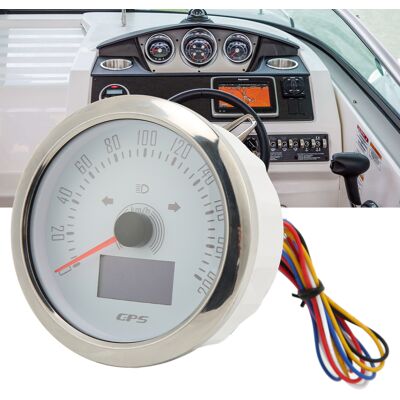 JUTE Armaturenbrett-modifikation Für Pkw, Wohnmobile Und Boote, Geschwindigkeitsbegrenzung 200 Km/h (mit Oled-display Und Blinkern), 85 Mm Rgb-hintergrundbeleuchtetes Gps-armaturenbrett (weiß, Teilenummer: JUTE Armaturenbrett-modifikation Für Pkw, Wohnmobile Und Boote, Geschwindigkeitsbegrenzung 200 Km/h (mit Oled-display Und Blinkern), 85 Mm Rgb-hintergrundbeleuchtetes Gps-armaturenbrett (weiß, Teilenummer: