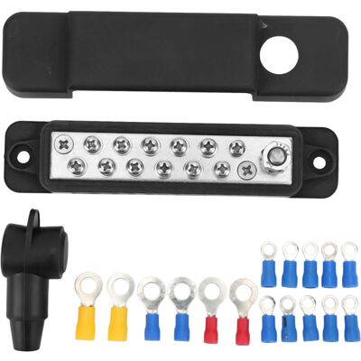 HEAT Satz Mit 12 180a Verteilerklemmenblöcken, Marine-sammelschiene Mit 16 Ringkabelschuhen, Für Autos, Wohnmobile, Boote, Schwarz. HEAT Satz Mit 12 180a Verteilerklemmenblöcken, Marine-sammelschiene Mit 16 Ringkabelschuhen, Für Autos, Wohnmobile, Boote, Schwarz.