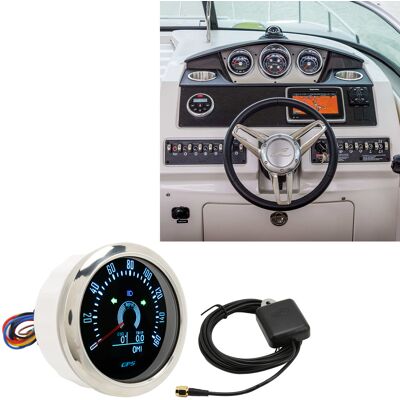 JUTE Armaturenbrett-modifikation Für Pkw, Wohnmobile Und Boote, 257 Km/h (mit Oled Und Blinkern), 85 Mm Rgb-hintergrundbeleuchtetes Gps-armaturenbrett (weiß, Teilenummer: Cx8224) (schwarz, Teilenummer: Cx8 JUTE Armaturenbrett-modifikation Für Pkw, Wohnmobile Und Boote, 257 Km/h (mit Oled Und Blinkern), 85 Mm Rgb-hintergrundbeleuchtetes Gps-armaturenbrett (weiß, Teilenummer: Cx8224) (schwarz, Teilenummer: Cx8