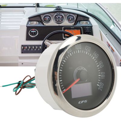 JUTE Armaturenbrett-modifikation Für Pkw, Wohnmobile Und Boote, Geschwindigkeitsbegrenzung 200 Km/h (mit Oled-display Und Blinkern), 85 Mm Rgb-hintergrundbeleuchtetes Gps-armaturenbrett (weiß, Teilenummer: JUTE Armaturenbrett-modifikation Für Pkw, Wohnmobile Und Boote, Geschwindigkeitsbegrenzung 200 Km/h (mit Oled-display Und Blinkern), 85 Mm Rgb-hintergrundbeleuchtetes Gps-armaturenbrett (weiß, Teilenummer: