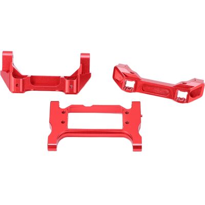 HEAT Pare-chocs Avant Et Arrière En Métal, En Alliage D'Aluminium, Pour Voiture Rc Traxxas Trx4 Avec Support De Servo (rouge). HEAT Pare-chocs Avant Et Arrière En Métal, En Alliage D'Aluminium, Pour Voiture Rc Traxxas Trx4 Avec Support De Servo (rouge).