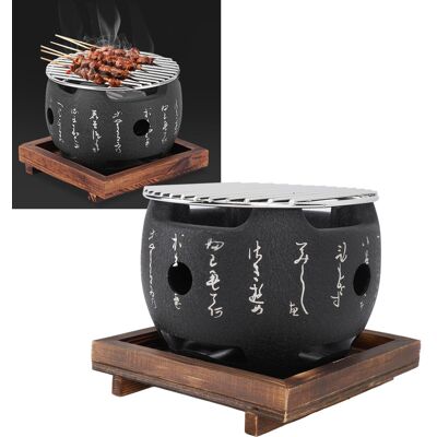 JUTE Mini-grill Im Japanischen Stil Mit Beschriftung, Holzkohlegrillpfanne, Heimgrill, Kleiner Holzkohleofen, Holzkohle-mochi-grill, Große Runde Beschriftung. JUTE Mini-grill Im Japanischen Stil Mit Beschriftung, Holzkohlegrillpfanne, Heimgrill, Kleiner Holzkohleofen, Holzkohle-mochi-grill, Große Runde Beschriftung.