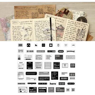 JUTE Infeelme Label Research Institute Series Ins Journal Diy Supplies Decorative Stickers 100 Labels And Receipts JUTE Infeelme Label Research Institute Series Ins Journal Diy Supplies Decorative Stickers 100 Labels And Receipts