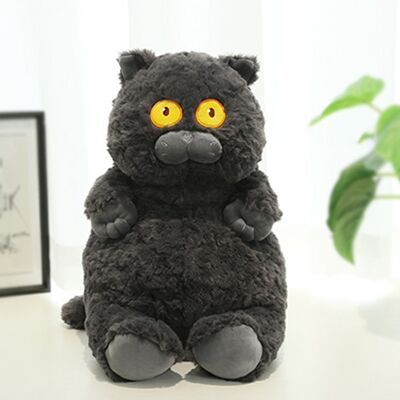 JUTE Niedliche Blaue Plüschkatze, Kuscheltier Für Babys, Kissen, Geburtstagsgeschenk, Blaue Katze Mit Großen Augen - Schwarz JUTE Niedliche Blaue Plüschkatze, Kuscheltier Für Babys, Kissen, Geburtstagsgeschenk, Blaue Katze Mit Großen Augen - Schwarz