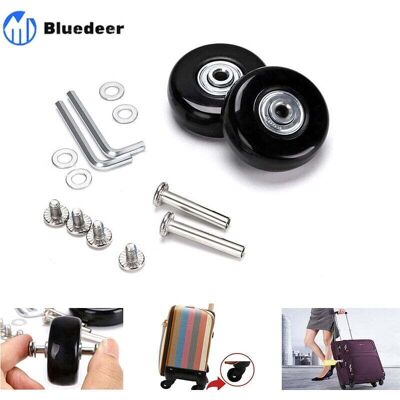 THSINDE Kofferrollen, Gepäckreparaturrollen, Robuste 50-mm-gummirollen Mit Geräuscharmer Universal-drehfunktion Für Koffer, Gepäck, Rucksäcke Und Reisegepäck THSINDE Kofferrollen, Gepäckreparaturrollen, Robuste 50-mm-gummirollen Mit Geräuscharmer Universal-drehfunktion Für Koffer, Gepäck, Rucksäcke Und Reisegepäck