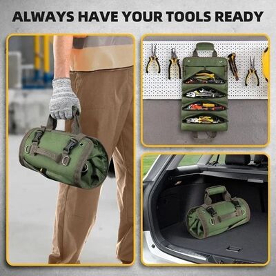 OEM Professionelle Mehrzweck-werkzeugtasche Hochwertiger Grüner Organizer Mit Mehreren Fächern Tragbare Aufrollbare Werkzeugtasche Ideal Für Kompakt OEM Professionelle Mehrzweck-werkzeugtasche Hochwertiger Grüner Organizer Mit Mehreren Fächern Tragbare Aufrollbare Werkzeugtasche Ideal Für Kompakt