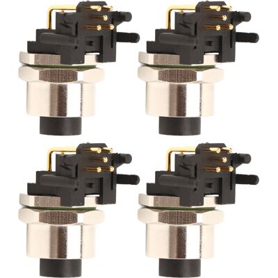 HEAT M12 5-poliger Wasserdichter Elektrischer Steckverbinder, 4 Stück, Flugzeugstecker Aus Aluminiumlegierung Für Wohnmobile Und Boote HEAT M12 5-poliger Wasserdichter Elektrischer Steckverbinder, 4 Stück, Flugzeugstecker Aus Aluminiumlegierung Für Wohnmobile Und Boote