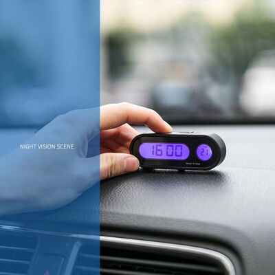 HEAT 2-in-1 Autouhr Und Thermometer Mit Led-hintergrundbeleuchtung, Innenausstattung, Thermometer-zifferblatt Für Das Armaturenbrett HEAT 2-in-1 Autouhr Und Thermometer Mit Led-hintergrundbeleuchtung, Innenausstattung, Thermometer-zifferblatt Für Das Armaturenbrett