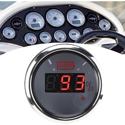HEAT 52 Mm (2 Zoll) Digitale Batterieanzeige, Wasserdicht, Beschlagfrei, 12 V, Mit Intelligentem Alarm Für Schiffe, Elektrofahrzeuge Und Boote (weißes Zifferblatt) HEAT 52 Mm (2 Zoll) Digitale Batterieanzeige, Wasserdicht, Beschlagfrei, 12 V, Mit Intelligentem Alarm Für Schiffe, Elektrofahrzeuge Und Boote (weißes Zifferblatt)