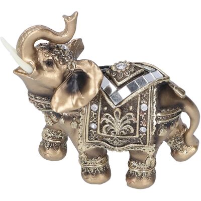 HEAT Feng-shui-elefantenstatue Aus Kunstharz, Goldene Tierfigur, Handgefertigte Bürodekoration, 13,5 X 6 X 14 Cm HEAT Feng-shui-elefantenstatue Aus Kunstharz, Goldene Tierfigur, Handgefertigte Bürodekoration, 13,5 X 6 X 14 Cm