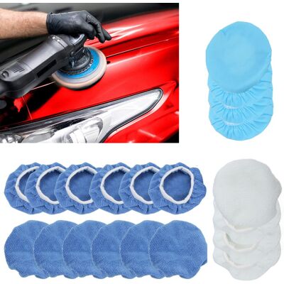 JUTE 20-teiliges Polierset Für 6-zoll-ventilkappen: 12 Faserpads + 4 Wollpads + 4 Wachsapplikatoren. Geeignet Für Autos, Motorräder Und Boote. JUTE 20-teiliges Polierset Für 6-zoll-ventilkappen: 12 Faserpads + 4 Wollpads + 4 Wachsapplikatoren. Geeignet Für Autos, Motorräder Und Boote.