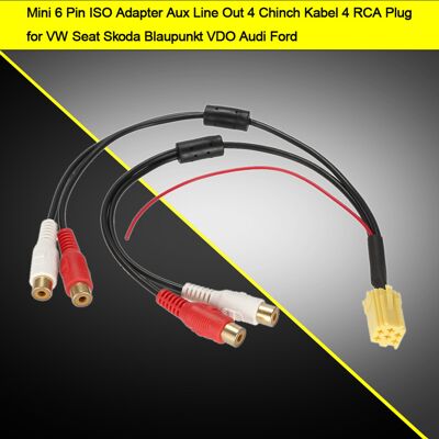 HEAT Mini-iso-6-pin-auf-4-rca-adapter, Aux-line-ausgangskabel Für Sitze, Stecker, Kompatibel Mit Autoradios Und Autoradio-einbausätzen HEAT Mini-iso-6-pin-auf-4-rca-adapter, Aux-line-ausgangskabel Für Sitze, Stecker, Kompatibel Mit Autoradios Und Autoradio-einbausätzen