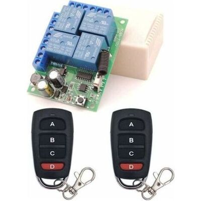 OEM Interrupteur De Télécommande Universel, Récepteur De Relais Rf Ac 230v/220v 10a 4ch 433mhz Avec 2 Émetteurs Pour Moteur, Porte De Garage, Lumière, Rideau Électrique, Interrupteur De Bricolage Thisnde OEM Interrupteur De Télécommande Universel, Récepteur De Relais Rf Ac 230v/220v 10a 4ch 433mhz Avec 2 Émetteurs Pour Moteur, Porte De Garage, Lumière, Rideau Électrique, Interrupteur De Bricolage Thisnde