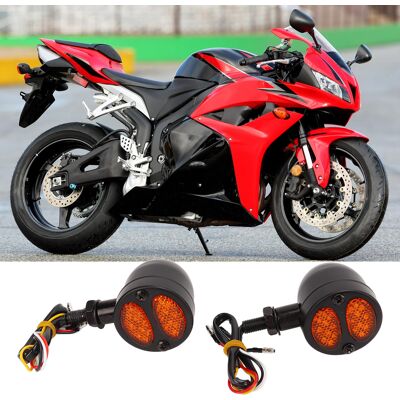 JUTE 12-v-led-blinker Im Bullet-design, Zweifarbig, Für Motorräder (ein Paar, Links Und Rechts). Kompatibel Mit Schwarzen Yamaha-, Kawasaki- Und Honda-modellen. JUTE 12-v-led-blinker Im Bullet-design, Zweifarbig, Für Motorräder (ein Paar, Links Und Rechts). Kompatibel Mit Schwarzen Yamaha-, Kawasaki- Und Honda-modellen.