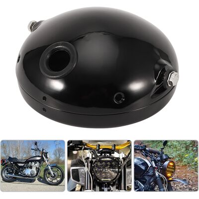 HEAT 7-zoll-led-scheinwerfer Für Custom-motorräder, Schwarzes Eisengehäuse, Frontscheinwerferoptik, Wasserdicht, Harley-kompatibel HEAT 7-zoll-led-scheinwerfer Für Custom-motorräder, Schwarzes Eisengehäuse, Frontscheinwerferoptik, Wasserdicht, Harley-kompatibel