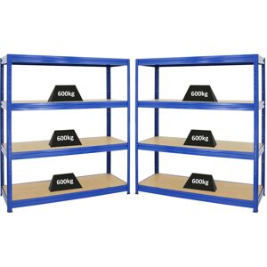 PROREGAL - PREISWERTE QUALITÄT PROREGAL Mega Deal 2x Schwerlastregal DINO HxBxT 180x160x60cm Fachlast 600kg Blau - Blau