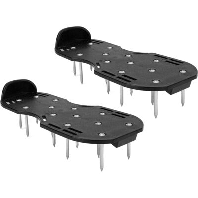 HEAT Schwarze Rasenschuhe Mit Spikes Und Dreieckiger Schnalle, Für Gartenlüfter Und Vertikutierer HEAT Schwarze Rasenschuhe Mit Spikes Und Dreieckiger Schnalle, Für Gartenlüfter Und Vertikutierer