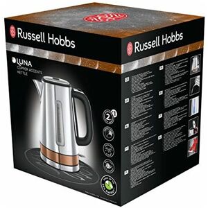 RUSSELL HOBBS&NBSP; Russell Hobbs Wasserkocher, Luna Edelstahl/Kupfer, 1,7l, 2400W, Schnellkochfunktion, optimierte Ausgusstülle, Kalkfilter, Wasserstandsanzeige mit