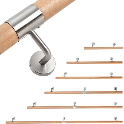 Jiubiaz Handlauf 100 Cm Wandhandlauf Mit Halterung, Treppengeländer Zur Wandmontage Für Treppe Keller Und Flur, Inkl. Montagematerial Jiubiaz Handlauf 100 Cm Wandhandlauf Mit Halterung, Treppengeländer Zur Wandmontage Für Treppe Keller Und Flur, Inkl. Montagematerial