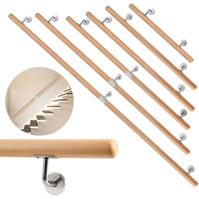 Tolletour Handlauf 80 Cm Wandhandlauf Mit Halterung, Treppengeländer Zur Wandmontage Für Treppe Keller Und Flur, Inkl. Montagematerial Tolletour Handlauf 80 Cm Wandhandlauf Mit Halterung, Treppengeländer Zur Wandmontage Für Treppe Keller Und Flur, Inkl. Montagematerial