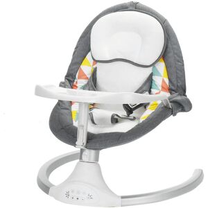 MAEREX Elektrischer Liegestuhl Babyschaukel Hochstuhl 5 Geschwindigkeiten Bluetooth-Musik mit Esstisch + klappbarem Stauraum in der Farbe GRAU