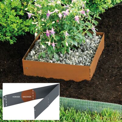 Bellissa Rasenkante Square Corten 30x30cm H13cm Beetumrandung Beeteinfassung Bellissa Rasenkante Square Corten 30x30cm H13cm Beetumrandung Beeteinfassung