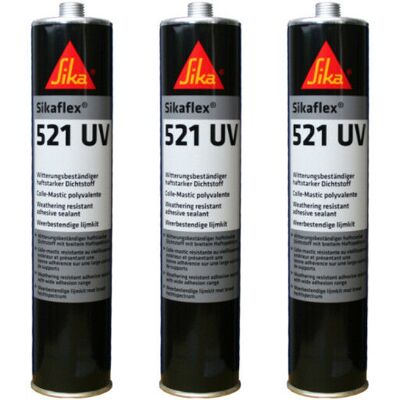 Sika Sikaflex 521 UV Dichtstoff - Hellgrau - 3x300ml Sika Sikaflex 521 UV Dichtstoff - Hellgrau - 3x300ml