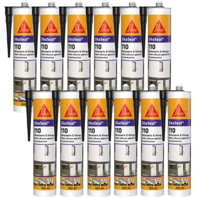 Sika Seal 110 - Schwarzer Silikon-Dichtstoff für Fenster und Verglasung Sika Seal 110 - Schwarzer Silikon-Dichtstoff für Fenster und Verglasung