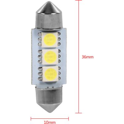 HEAT 10er-packung Led-sofittenlampen, 36 Mm, 12 V, 3 Smd 5050, Kaltweiß, Für Die Innenraumbeleuchtung Von Autos. HEAT 10er-packung Led-sofittenlampen, 36 Mm, 12 V, 3 Smd 5050, Kaltweiß, Für Die Innenraumbeleuchtung Von Autos.